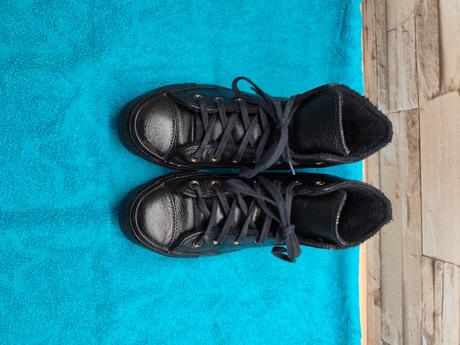 Converse 39 - uni čierne kožené zateplené topánky, converse,39