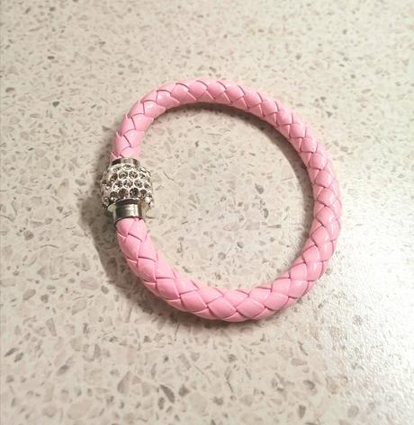 Dámsky náramok z umelej kože, ružový, 