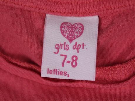 Dievčen ružové tričko 3/4 rukáv lefties 7 - 8 r a, 128