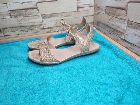 Ecco 38 - dámske zlaté sandále, ecco,38