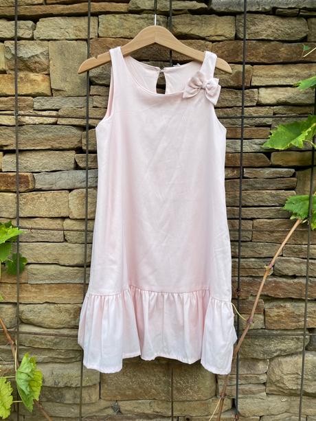 Jemné ružové šaty s mašľou, h&m,128