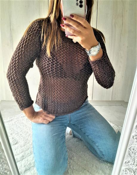 Hnedý svetrík-s/m, s