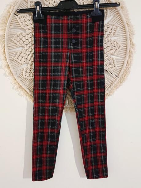 Karované elastické nohavice/ legíny zara, zara,128