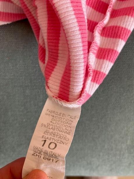 Pruhované šaty ružovo biele s kabelkou, 140