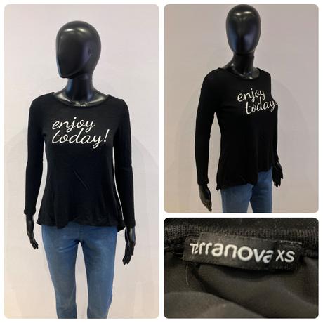 Dámsky sveter s nápisom čierny (xs), terranova,xs