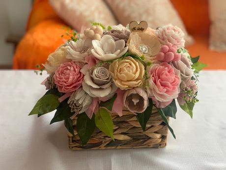 Mydlova kytica gratulačná kôš, 