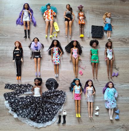 Nehrané bábiky barbie mattel extra,černošky,ohybné,