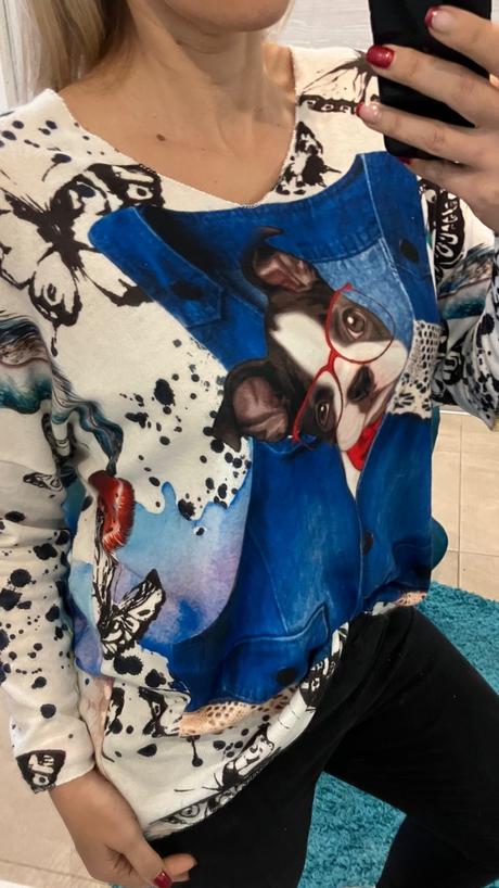 Dámske huňaté vzorované tričko (uni), l / m / s / xl