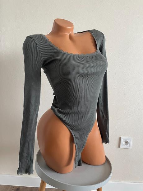 Šedo zelené body tričko, m, m