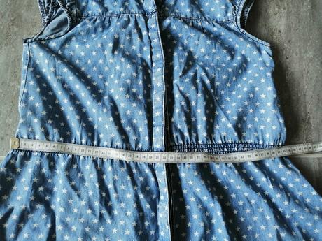 Džínsové bodkované šaty v158-164, 158