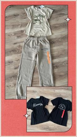 Tepláky a tričko a čierne tričká, sinsay,s