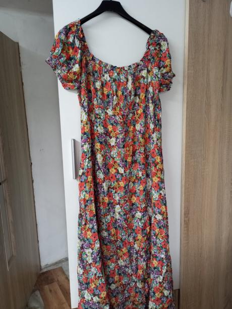 Kvetinové dlhé saty, h&m,146