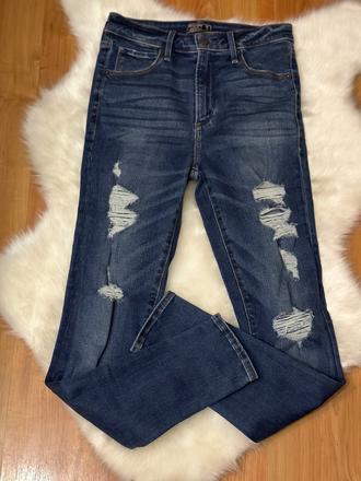 Veľmi elastické roztrhané rifle, abercrombie&fitch,xs