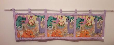 Detská zástena dinosaury lila- skladom, šírka (cm): 60,dĺžka (cm): 200