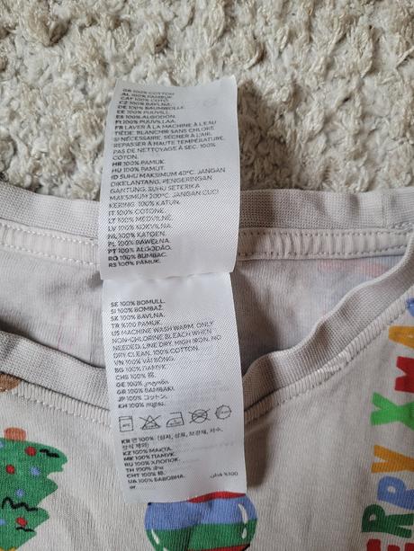 Vianocne pyžamá h&m dvojicky, h&m,122