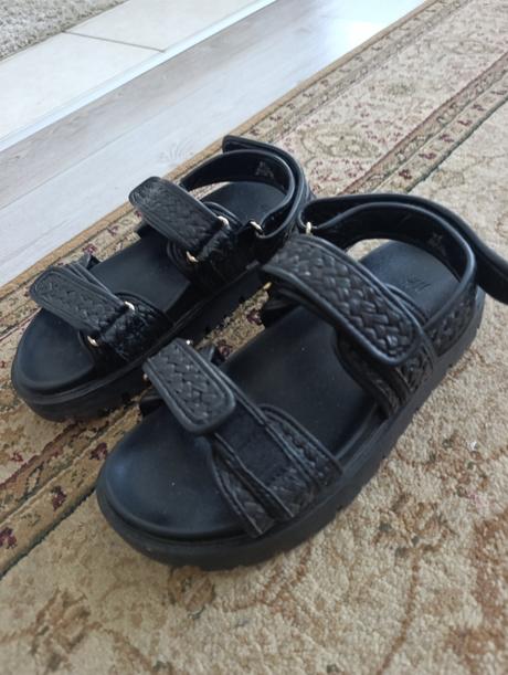 Čierne sandále, h&m,39