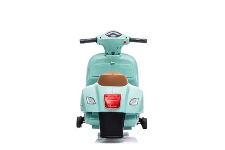 Elektrická motorka vespa gts, tyrkysové, s pomocný,