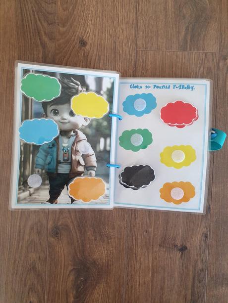 Pracovný zošit na suchý zips pre chlapčeka od 1 ro,