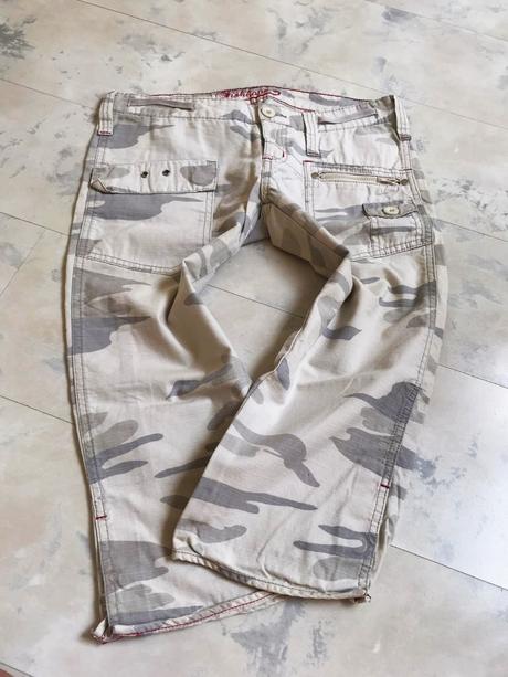 3/4 maskáčové nohavice, fishbone,xs