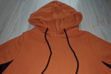 Oranžová mikina s kapucňou, v. m/l, l