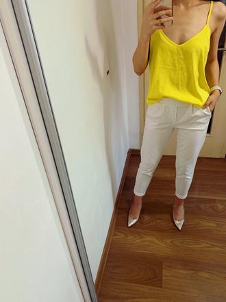 Ziarivo zlty asos letny top, xs