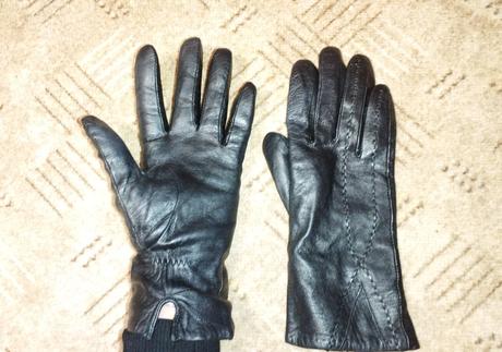 Rukavice kožene dámske, s