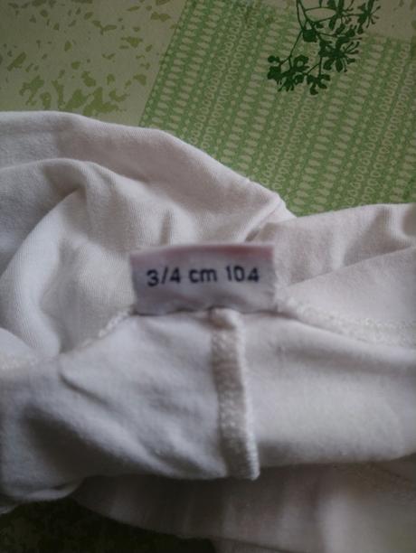 Dievčenské biele 3/4 legíny, blu kids, 98-104 cm, 104