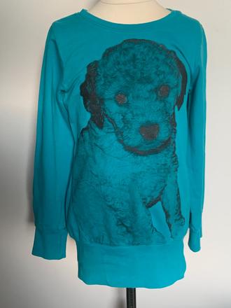 H&m tyrkysový svetrík so psíkom, h&m,134