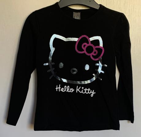 Zara čierne tričko s hello kitty, zara,98