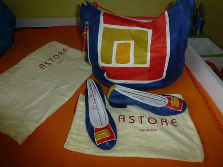 Ručne maľovaná kabelka astore-pravá koža, nenosená, 