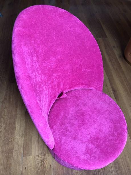 Ružová taburetka s operadlom 2x, 