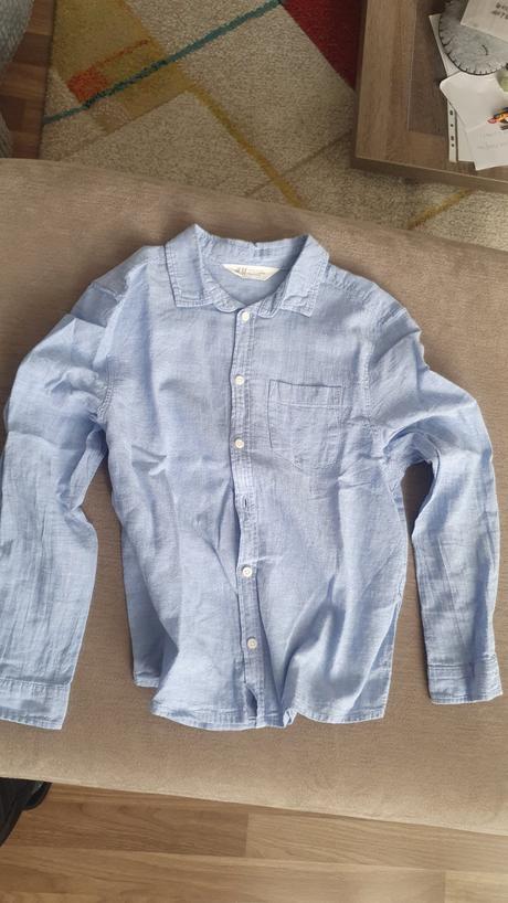 Košeľa bledomodrá, h&m,140
