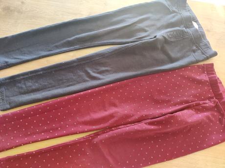 2x zateplené legínky, h&m,134