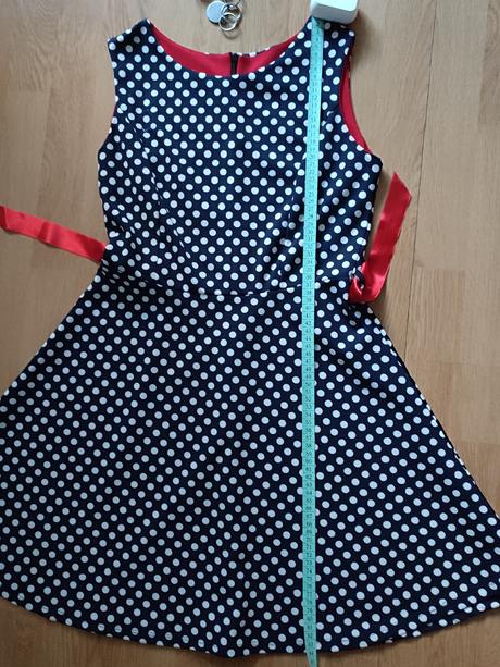Retro bodkované šaty, xs
