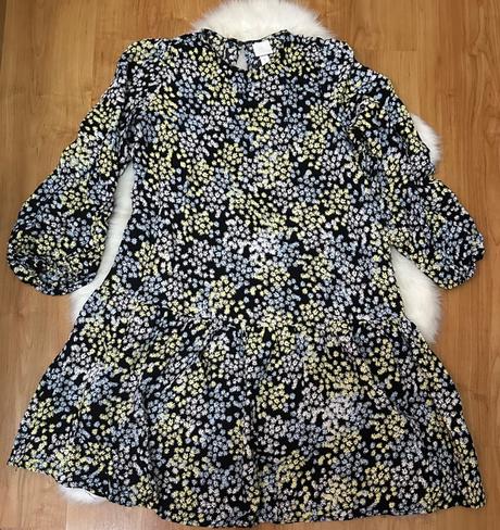 Kvetinkové oversize šaty, h&m,xs