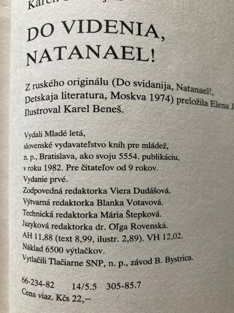 Do videnia natanael-prvé vyd.1982,