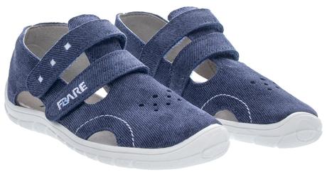 Fare bare - textilné sandále riflovina a, fare,25 / 26