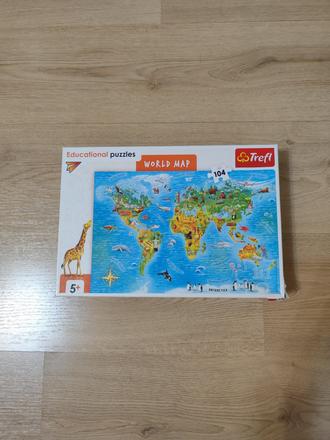 Puzzle world map,