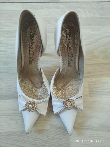 Biele lodičky s mašľou, 36