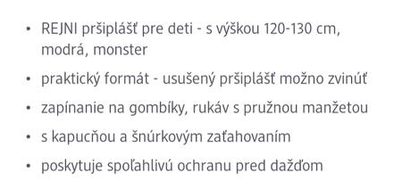 Detský pršiplášť, 122