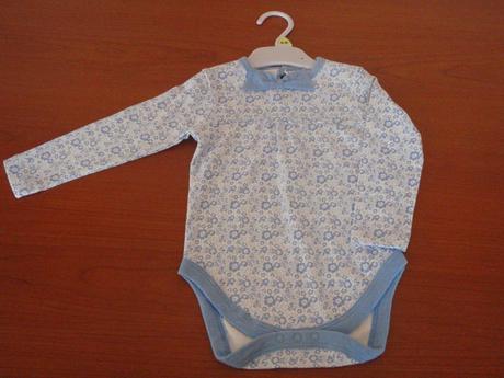 Nenosené bielo - modré bodynko, tesco,86