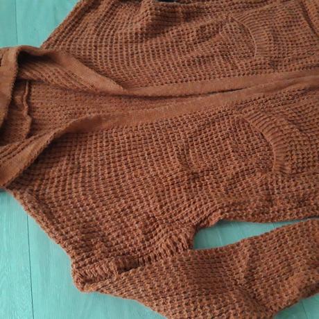 Škoricovo-oranžový kardigan s kapucňou, m