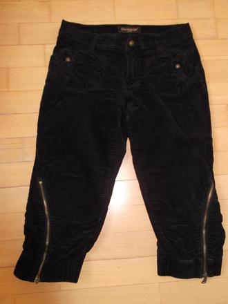 Čierne, menžestrové nohavice pod kolená, k čižmám, dromedar,m