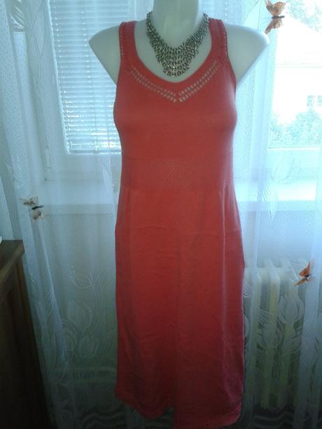 Pletené lososové šaty veľ. s, s