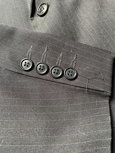 Čierne pánske sako s tenkým prúžkom l (52-54), l