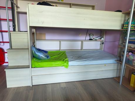 Poschodová posteľ, šírka (cm): 90,dĺžka (cm): 200
