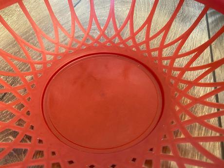 Retro plastový košík - červený, 