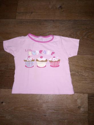 Ruzove tricko s muffinmi 2-3r. top stav, 98