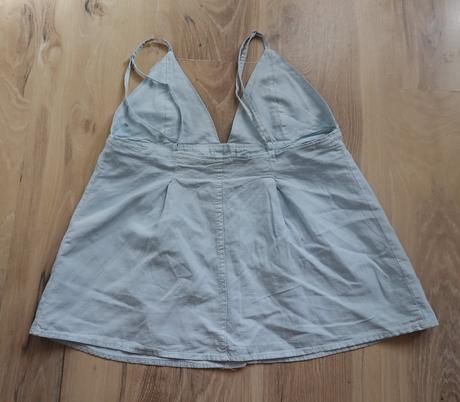 Mäkkučký ľanový riflový top zara, zara,s
