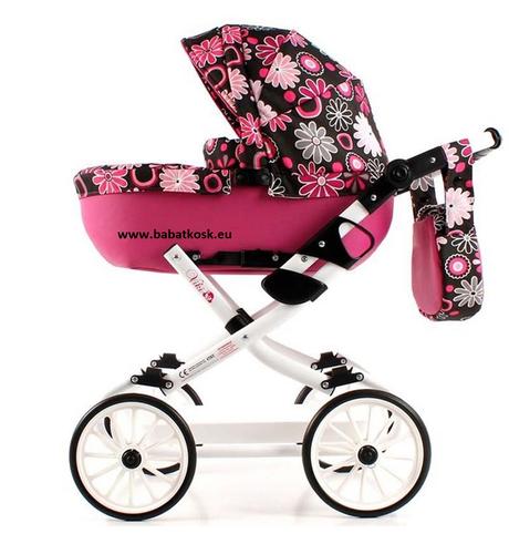 Kočík pre bábiky retro kvety,